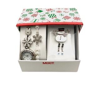 Winter Watch, Bracelet and Snowman Pin Set